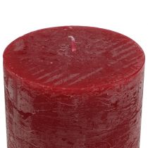 Artikel Effen kaarsen donkerrood 60x100mm 4 st.