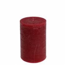 Artikel Effen kaarsen donkerrood 70x120mm 4 st
