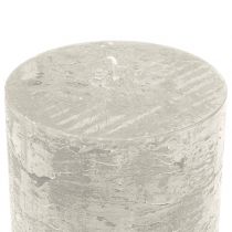 Artikel Effen kaarsen grijs 50x100mm 4 st