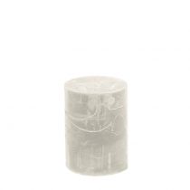 Artikel Effen kaarsen grijs 60x80mm 4st