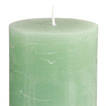 Artikel Jadegroene pilaarkaarsen, door en door geverfd, hoogwaardige decoratieve kaarsen 70x120mm, stijlvolle tafeldecoratie en cadeau-idee, set van 4