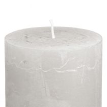 Artikel Effen kaarsen, lichtgrijs, pilaarkaarsen 70×80mm, 4 stuks, rustieke decoratie voor huis &amp; tuin