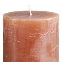 Artikel Effen karamelkleurige pilaarkaarsen 70×120mm, set van 4, decoratieve kaarsen, lange brandduur, woondecoratie, tafeldecoratie
