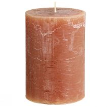 Artikel Effen gekleurde kaarsen karamel stompkaarsen 85×120mm 2 st