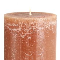 Artikel Effen karamelkleurige pilaarkaarsen, 85x200mm, set van 2, rustiek en romantisch voor decoratie en verlichting