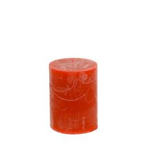 Gekleurde kaarsen oranje 60x80mm 4st
