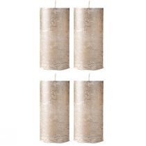 Artikel Effen kaarsen platina 50x100mm 4 st.