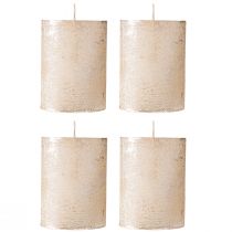 Artikel Platinakleurige pilaarkaarsen, set van 4, 60x80mm - Elegante decoratie voor adventskransen en -tafels