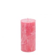 Artikel Effen kaarsen roze 50x100mm 4 st