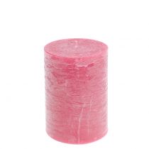 Artikel Effen gekleurde kaarsen roze 85x120mm 2st