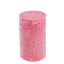 Artikel Effen gekleurde kaarsen roze 85x150mm 2st