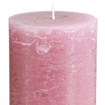 Artikel Stoffige rozen pilaarkaarsen 70×120mm, door en door geverfd, set van 4, decoratieve kaarsen voor bruiloften en thuis