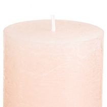 Artikel Massief roze pilaarkaarsen, lichtroze, 60x80mm, set van 4, decoratie