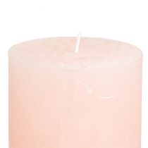 Artikel Romantische effen roze pilaarkaarsen, lichtroze, 70×80mm, set van 4 - Decoratieve kaarsen voor een gezellige sfeer