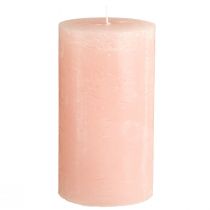 Artikel Effen kaarsen roze stompkaarsen lichtroze 85×150mm 2 st