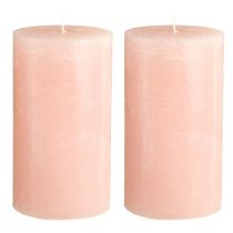 Artikel Roze pilaarkaarsen 85×150mm, effen kleur, set van 2, ideaal voor decoratie en romantiek