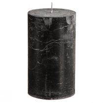 Artikel Effen gekleurde kaarsen zwarte stompkaarsen 70×120mm 4 st