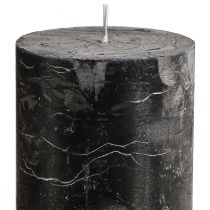 Artikel Zwarte pilaarkaarsen, effen kleur, 70×120mm, set van 4 - Rustieke decoratieve kaarsen voor stijlvolle tafeldecoratie en sfeer