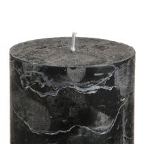 Artikel Massieve zwarte pilaarkaarsen 70×80mm, set van 4 - Elegante decoratieve kaarsen voor adventskransen en Halloween