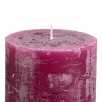 Artikel Doorgeverfde trendy kaarsen Berry Purple, stompkaarsen, 70×80mm, set van 4, tafeldecoratie