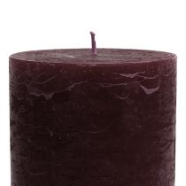 Artikel Effen gekleurde kaarsen bordeaux 85x150mm 2st