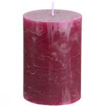 Artikel Effen gekleurde kaarsen in Berry pilaren 70x100mm 4 st