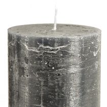 Artikel Elegante antraciete pilaarkaarsen 85x200mm - Rustiek design, lange brandduur, set van 2 voor stijlvolle decoratie