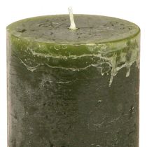 Artikel Set van 12 effen pilaarkaarsen in groen, 60x100mm, romantische decoratie, lang brandend, voor huisdecoratie en feesten