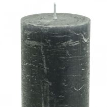 Artikel Effen kaarsen antraciet stompkaarsen 60×80mm 4st