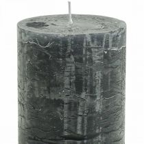 Artikel Effen kaarsen antraciet stompkaarsen 70×120mm 4 st