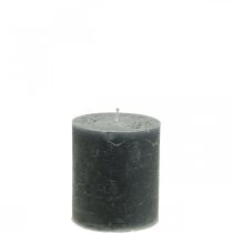 Artikel Effen kaarsen antraciet stompkaarsen 70×80mm 4 st