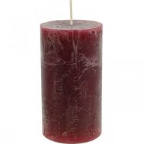 Artikel Effen gekleurde kaarsen Burgundy Rustic Safe Candle 110×60mm 4st