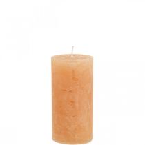 Artikel Effen kaarsen Oranje Peach stompkaarsen 50×100mm 4 st