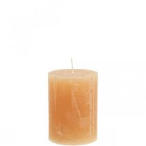 Artikel Effen kaarsen Oranje Peach stompkaarsen 60×80mm 4 st