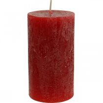 Gekleurde kaarsen Rood Rustiek zelfdovend 110×60mm 4st