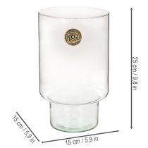 Artikel Glazen cilindervormige container van ecologisch glas, 25 cm.