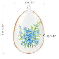 Artikel Paaseieren met lentebloemen, ideaal voor paasboeketten of als vensterdecoratie, 8 cm, 8 stuks