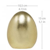 Gouden decoratief ei, decoratie voor Pasen, keramisch ei H13cm Ø10.5cm 2st