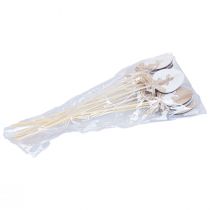 Artikel Bloemenplug Paasdecoratie houten ei met konijntje naturel 5×7cm 12 st