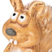 Artikel Zittend eekhoornfiguurtje voor herfstdecoratie, 10 cm