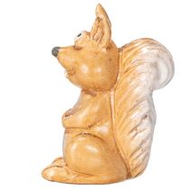 Artikel Zittend eekhoornfiguurtje voor herfstdecoratie, 10 cm