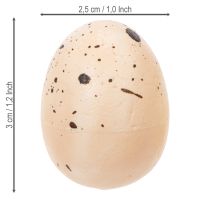 Artikel Decoratieve paaseieren met een gespikkeld oppervlak voor lentearrangementen, 3 cm, 24 stuks