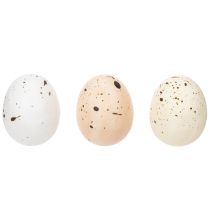 Artikel Decoratieve paaseieren met een gespikkeld oppervlak voor lentearrangementen, 3 cm, 24 stuks