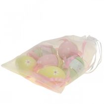 Artikel Paaseieren om decoratieve eieren op te hangen kleurrijk Ø4cm H6cm 6 st