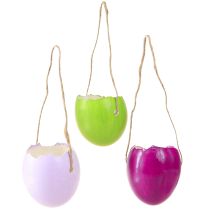 Artikel Eierschaal decoratieve paaseieren om op te hangen gekleurd Ø3,5cm 12 st