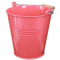 Artikel Emmer decoratieve bloempot roze metaal 26x22,5x23cm 6l