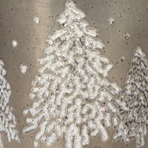 Artikel Decoratieve emmer met dennenbomen en houten handvat, 13 cm