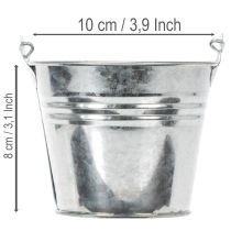 Artikel Emmer Ø10cm H8cm 10 stuks. Zink, glanzend