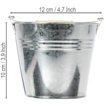 Artikel Emmer Ø12cm H10cm 8 stuks. Zink, glanzend