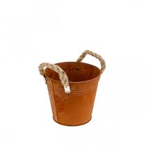 Metalen pot met handvatten, kruidenpot, roestdecoratie Ø16.5cm H15cm